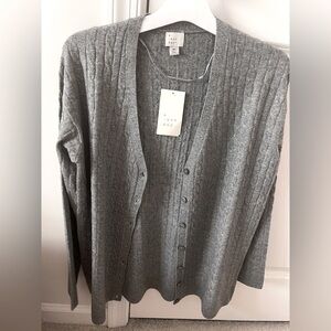 NWT Gray Cable Knit Cardigan